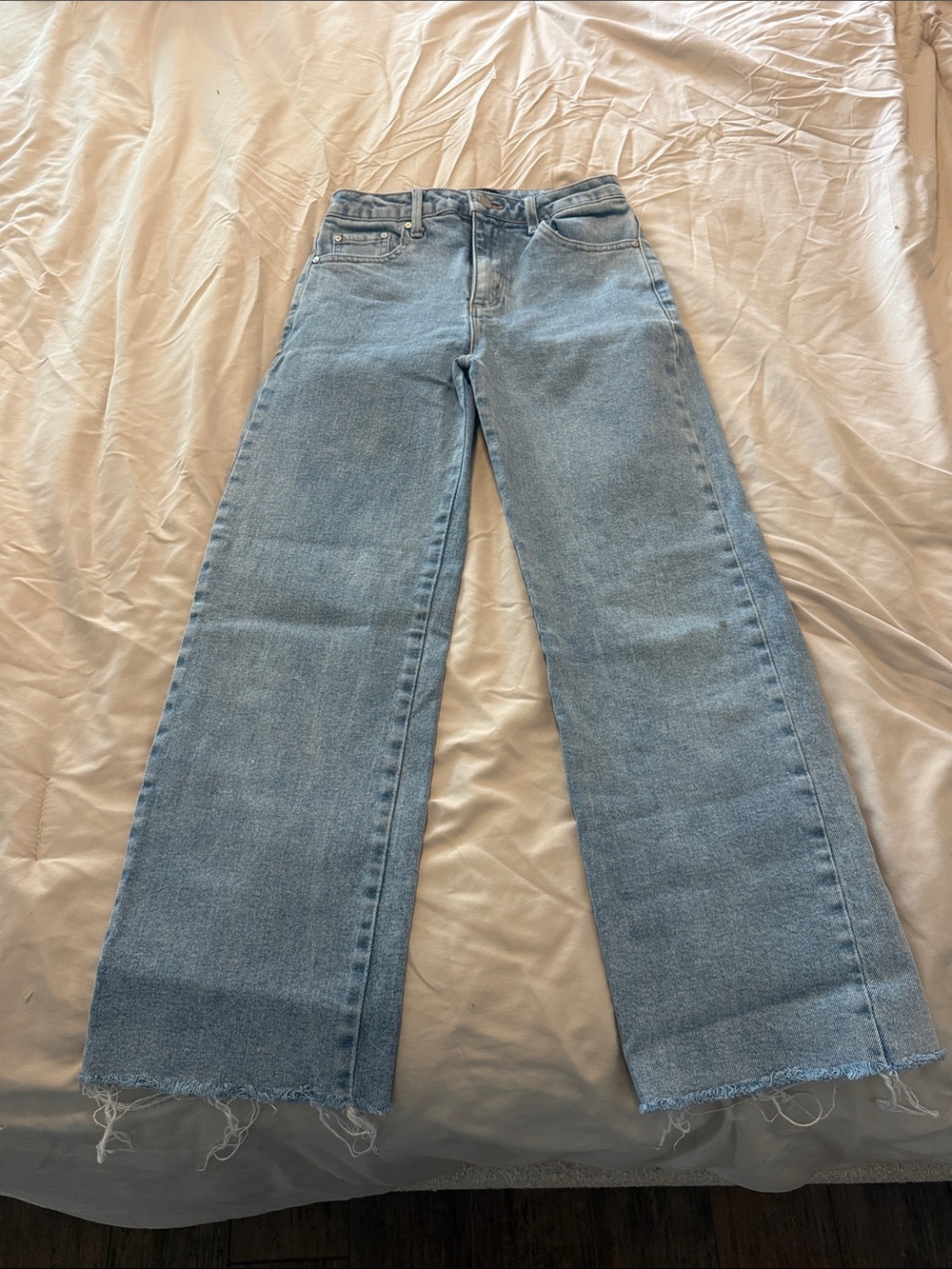 Girls Aqua Wide Leg Jeans Size 10
